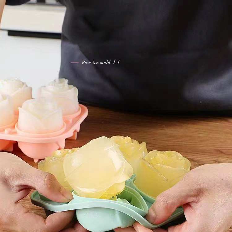 3D Rose Ice Molds 4 Holes Ice  - Kitchen Appliances On Sale ulasan dan harga