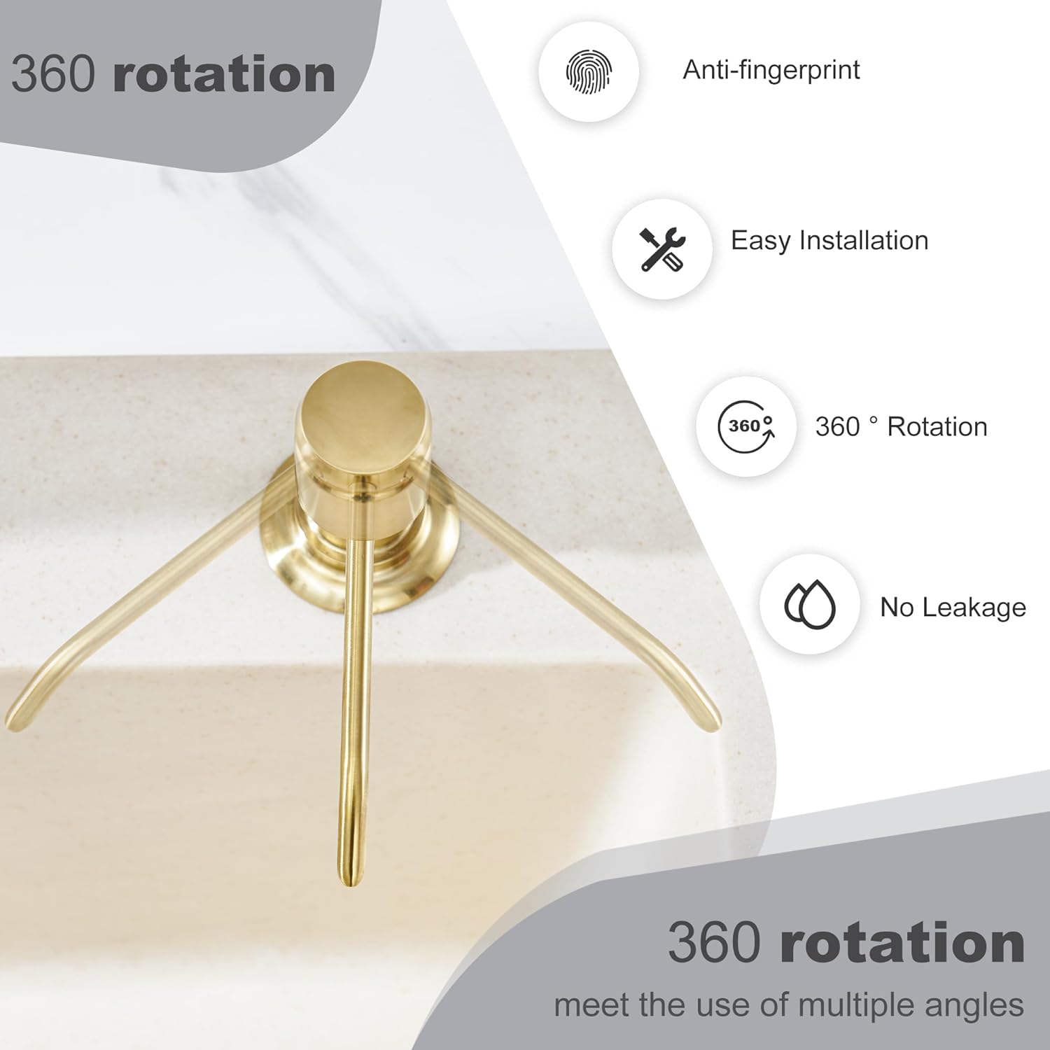 Brass Sink Soap Dispenser with - Kitchen Appliances Built In ulasan dan harga