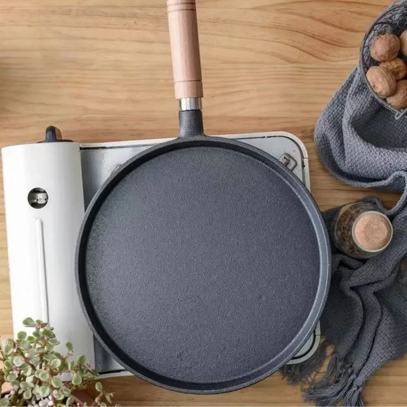 20cm Cast Iron Skillet Wooden  - Electric Griddle Pancake ulasan dan harga